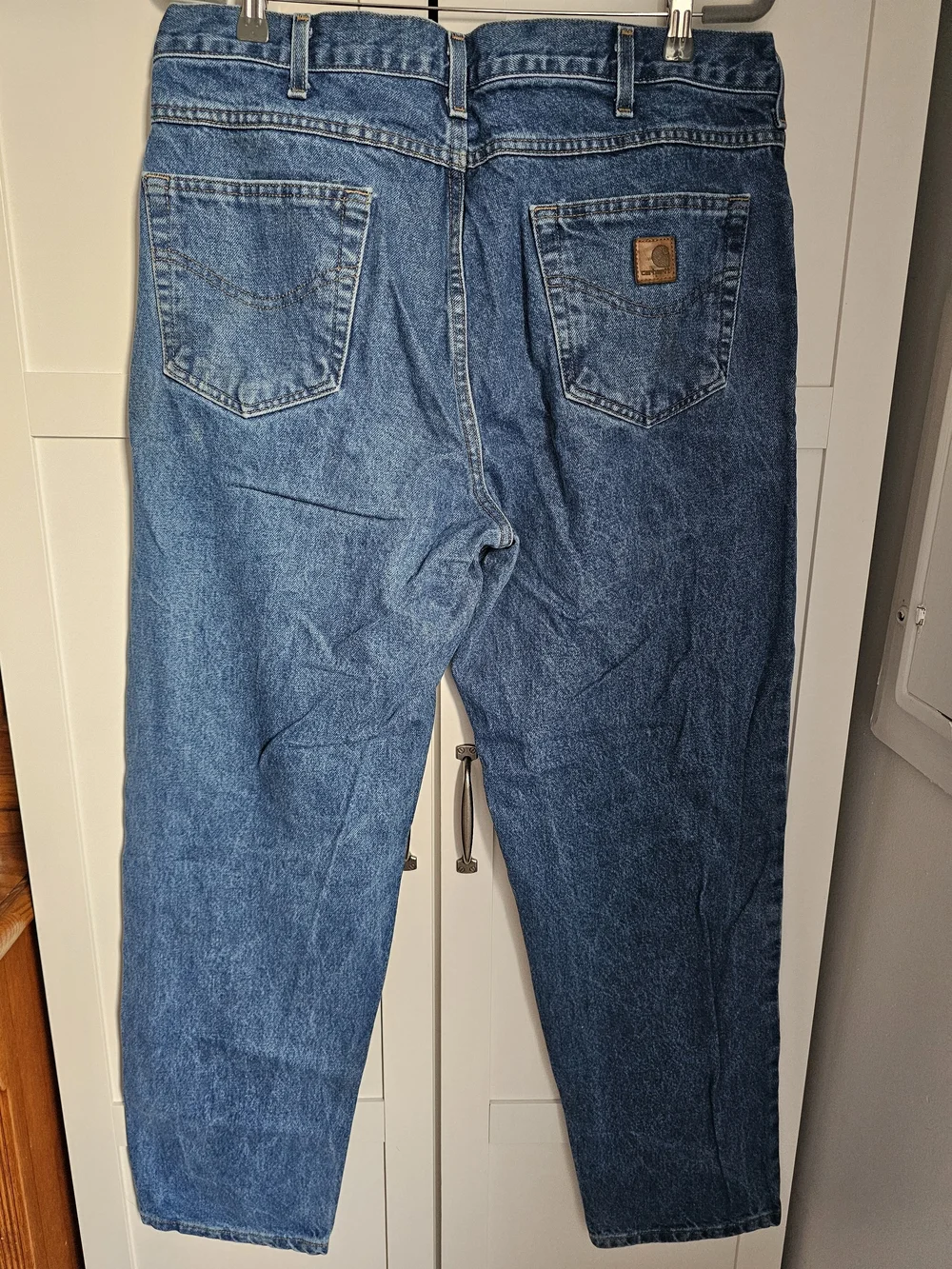 Carhartt B17 DST Distressed Jeans 38x32 Thrashed Faded Blue Skater Grunge 2010